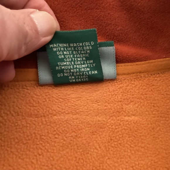 L.L. Bean Zip Up Fleece Vest Men’s size Large Burnt Orange - Picture 8 of 11